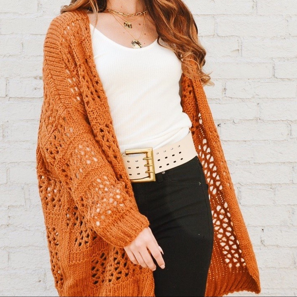 Dark Orange oversized cardigan!
